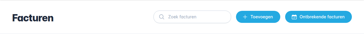 Knop Ontbrekende facturen boven het facturenoverzicht